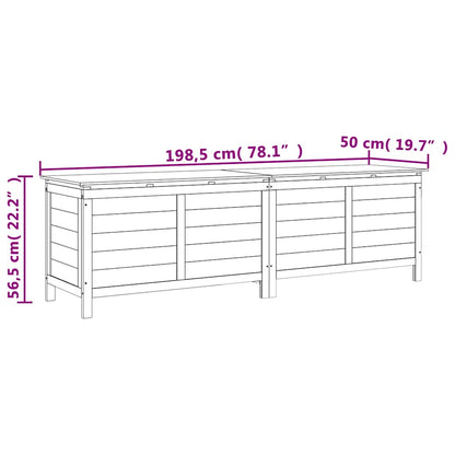 vidaXL Garden Storage Box Brown 198.5x50x56.5 cm Solid Wood Fir