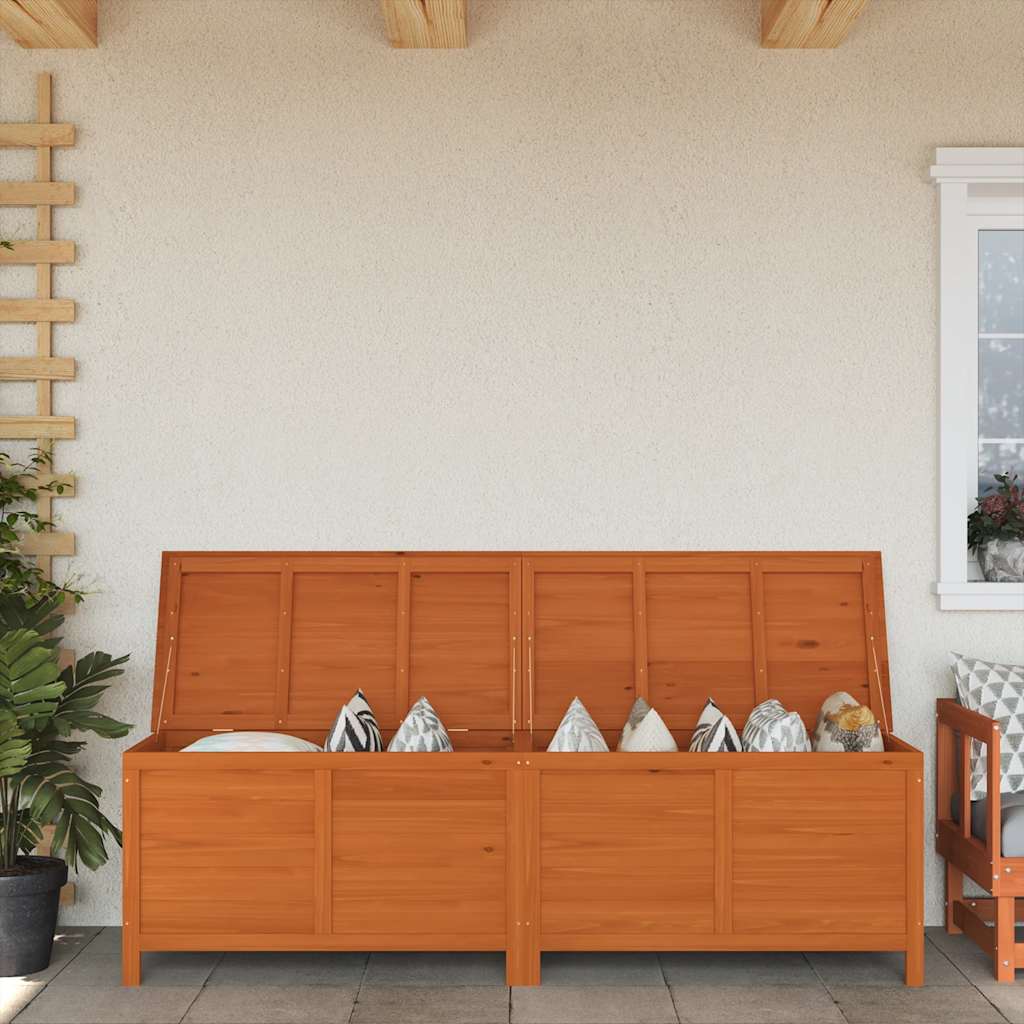 vidaXL Garden Storage Box Brown 198.5x50x56.5 cm Solid Wood Fir