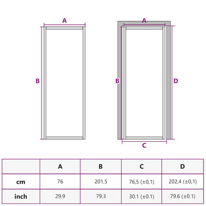 vidaXL Interior Door Slim Black 76x201,5 cm Tempered Glass and Aluminium