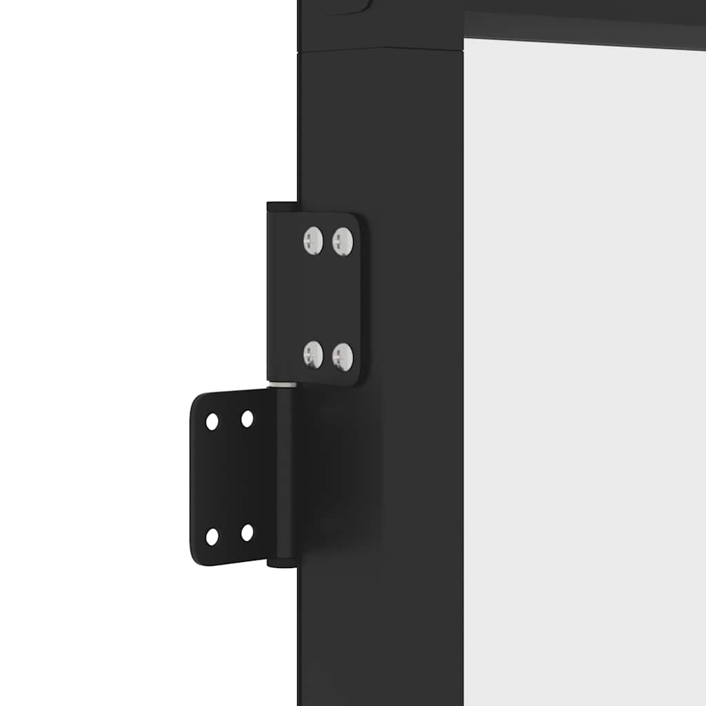 vidaXL Interior Door Slim Black 93x201,5 cm Tempered Glass and Aluminium