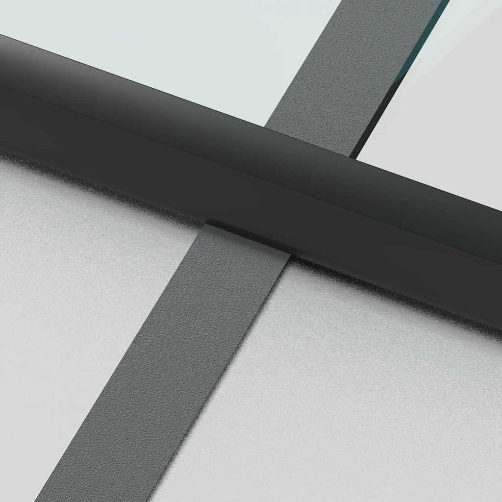 vidaXL Interior Door Slim Black 83x201.5 cm Tempered Glass and Aluminium