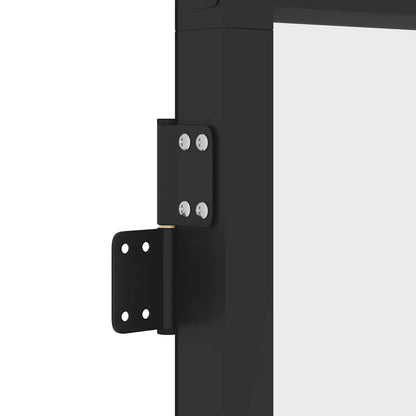 vidaXL Interior Door Slim Black 93x201,5 cm Tempered Glass and Aluminium