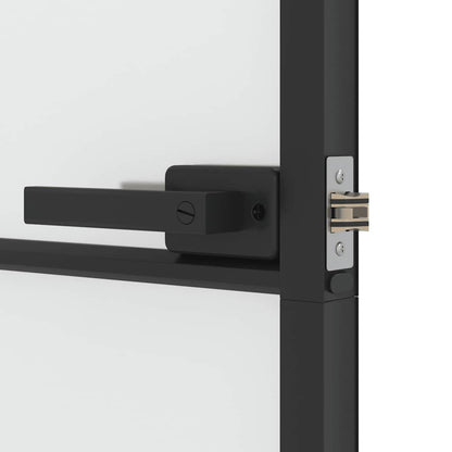 vidaXL Interior Door Slim Black 102,5x201,5 cm Tempered Glass and Aluminium