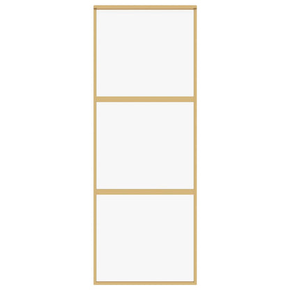 vidaXL Sliding Door Gold 76x205 cm Clear ESG Glass and Aluminium