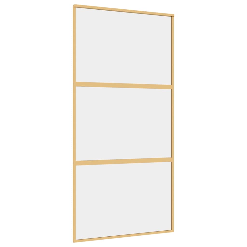vidaXL Sliding Door Gold 102,5x205 cm Clear ESG Glass and Aluminium