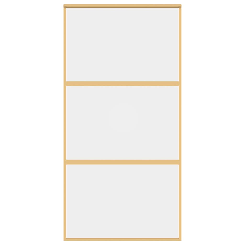 vidaXL Sliding Door Gold 102,5x205 cm Clear ESG Glass and Aluminium