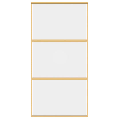 vidaXL Sliding Door Gold 102,5x205 cm Clear ESG Glass and Aluminium