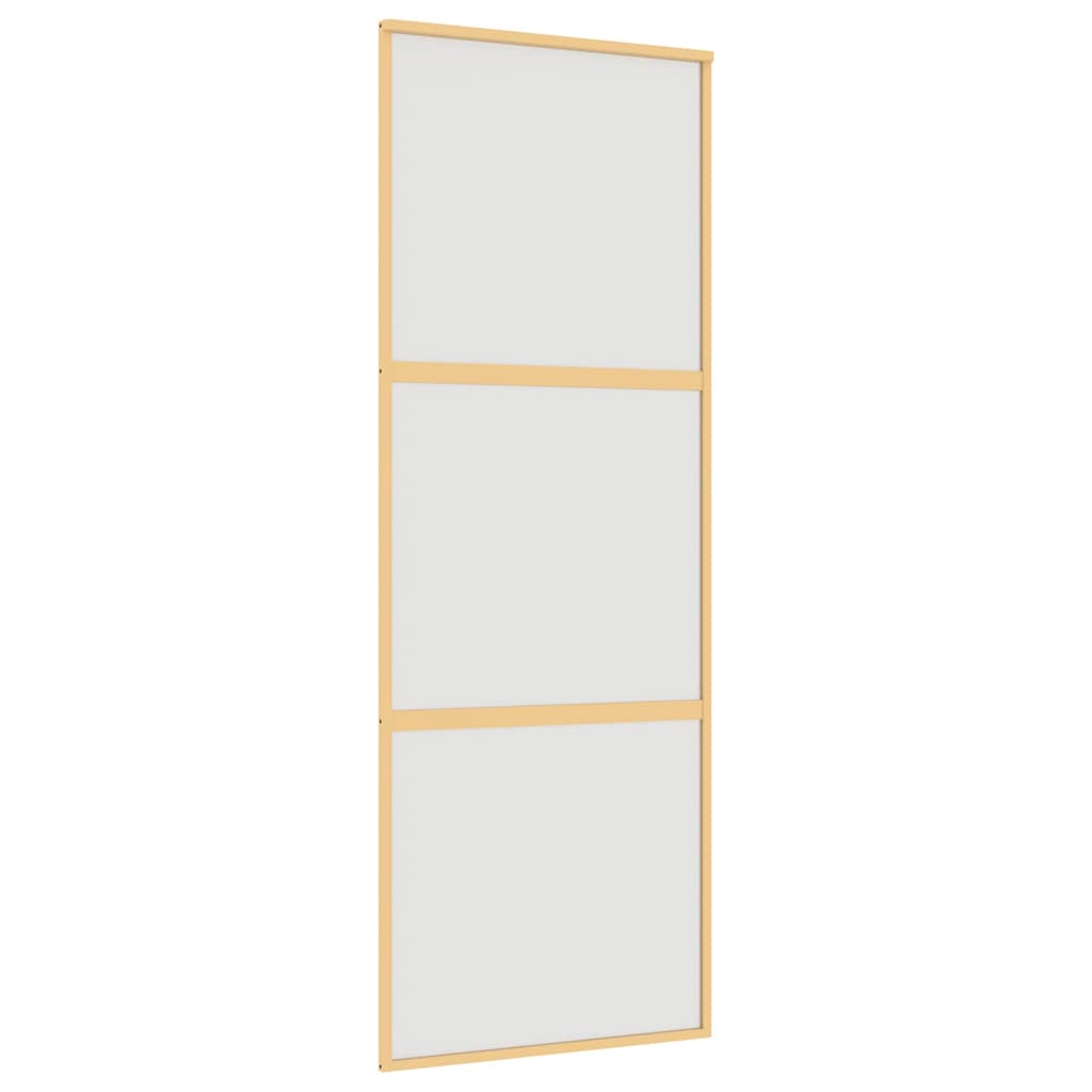 vidaXL Sliding Door Gold 76x205 cm Frosted ESG Glass and Aluminium