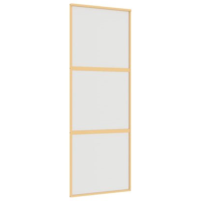vidaXL Sliding Door Gold 76x205 cm Frosted ESG Glass and Aluminium