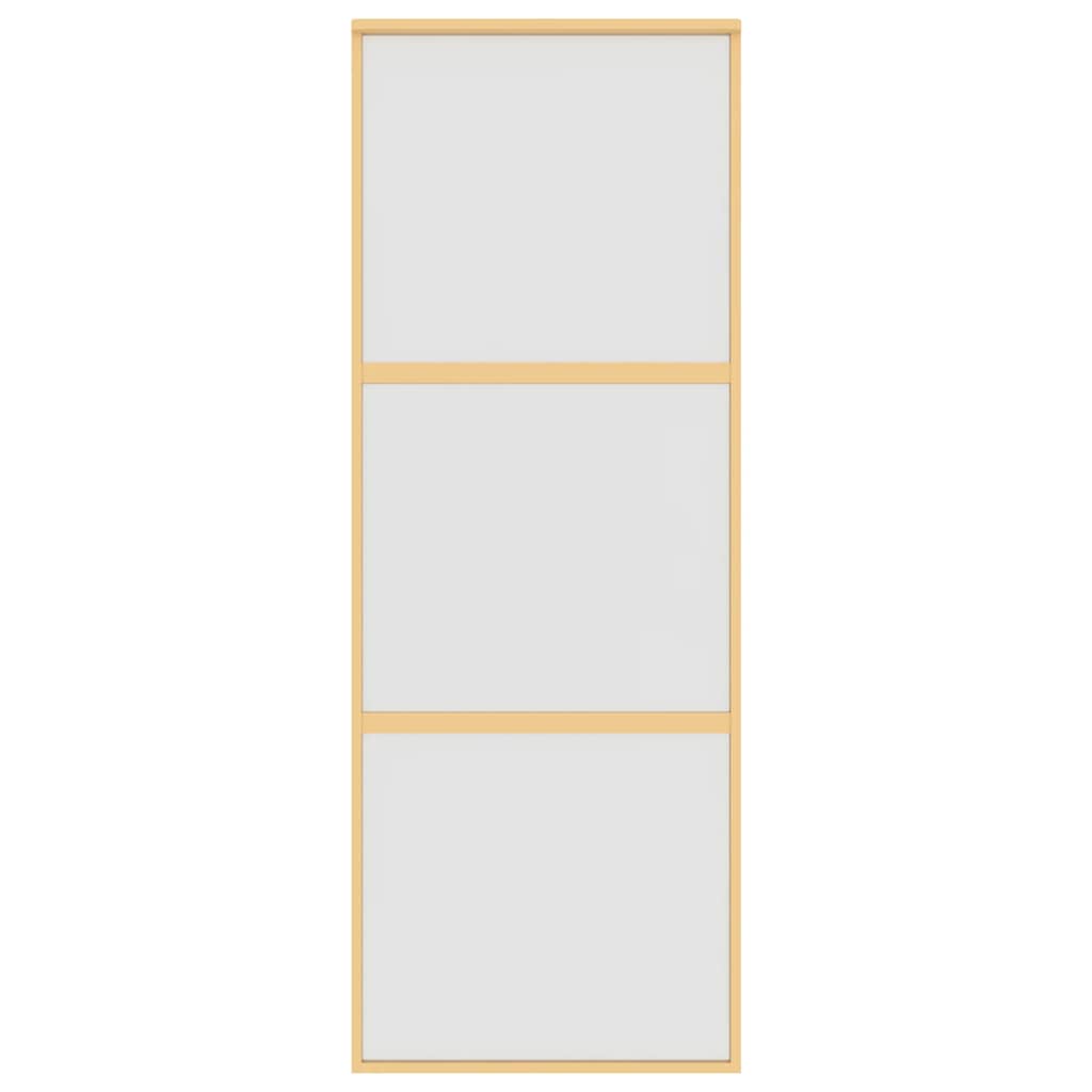 vidaXL Sliding Door Gold 76x205 cm Frosted ESG Glass and Aluminium