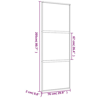 vidaXL Sliding Door Gold 76x205 cm Frosted ESG Glass and Aluminium