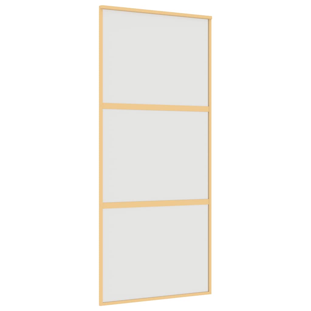vidaXL Sliding Door Gold 90x205 cm Frosted ESG Glass and Aluminium