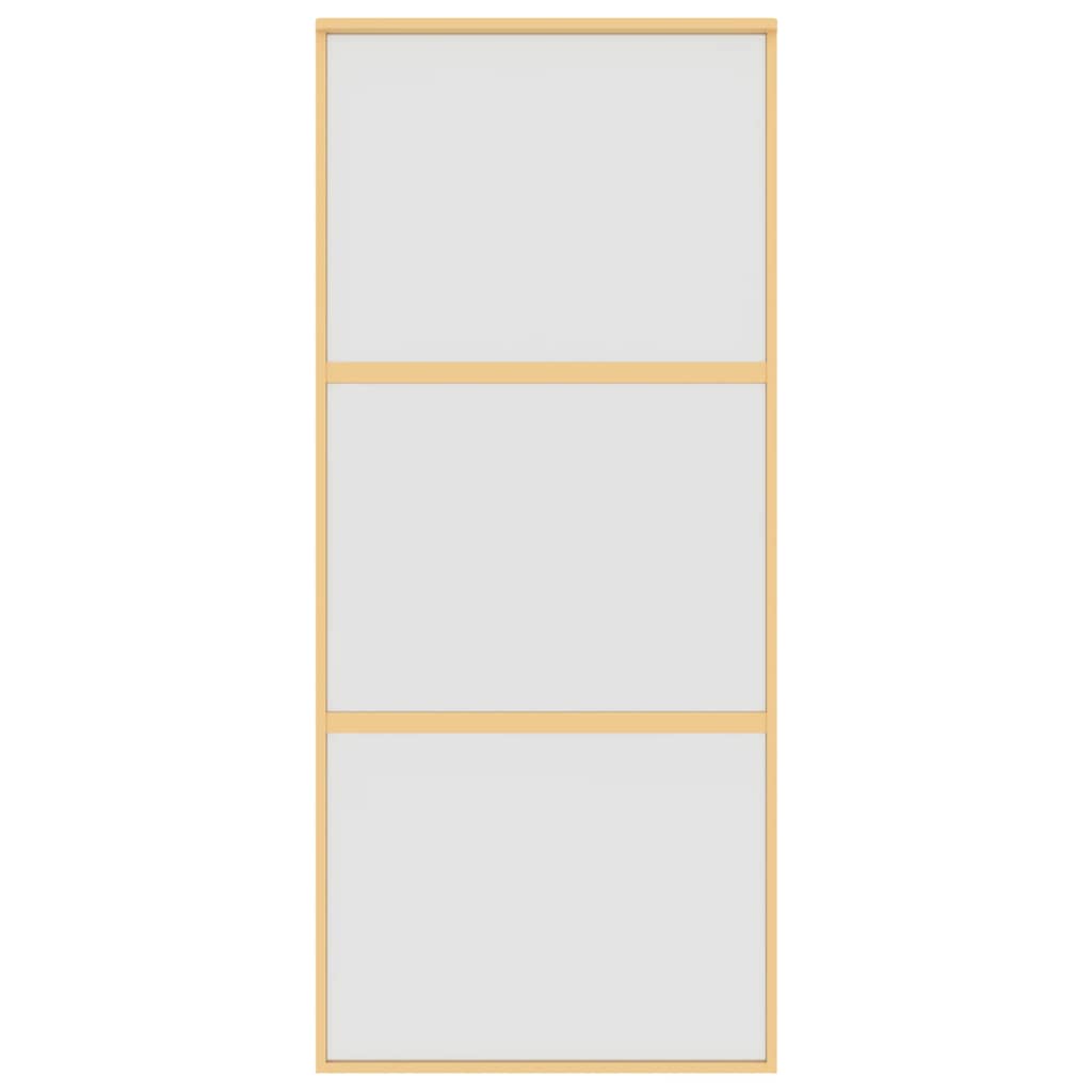 vidaXL Sliding Door Gold 90x205 cm Frosted ESG Glass and Aluminium