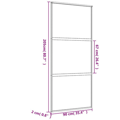vidaXL Sliding Door Gold 90x205 cm Frosted ESG Glass and Aluminium