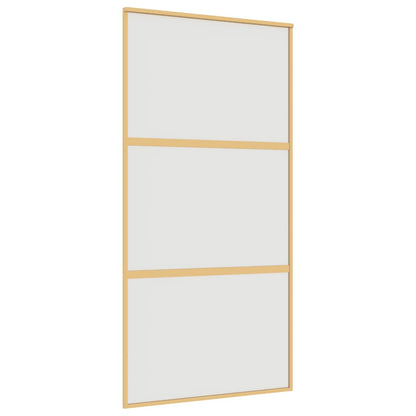 vidaXL Sliding Door Gold 102.5x205 cm Frosted ESG Glass and Aluminium