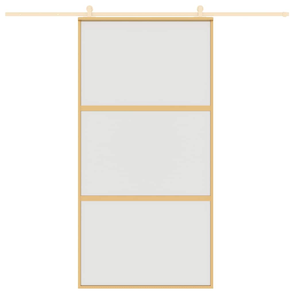 vidaXL Sliding Door Gold 102.5x205 cm Frosted ESG Glass and Aluminium