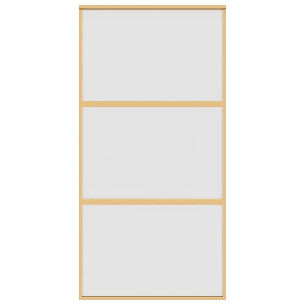 vidaXL Sliding Door Gold 102.5x205 cm Frosted ESG Glass and Aluminium