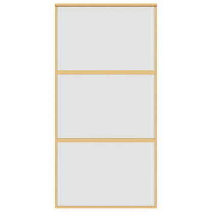 vidaXL Sliding Door Gold 102.5x205 cm Frosted ESG Glass and Aluminium