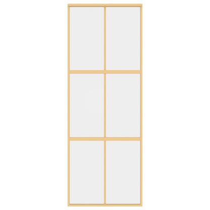 vidaXL Sliding Door Gold 76x205 cm Clear ESG Glass and Aluminium