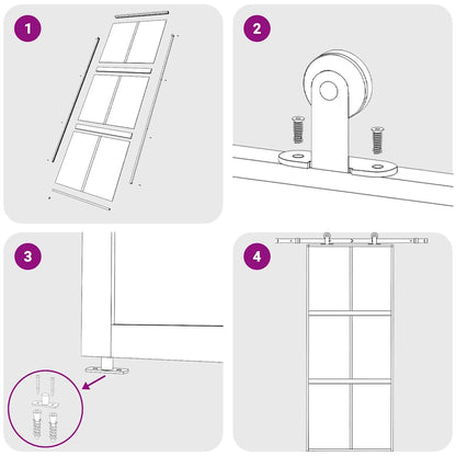 vidaXL Sliding Door Gold 90x205 cm Clear ESG Glass and Aluminium