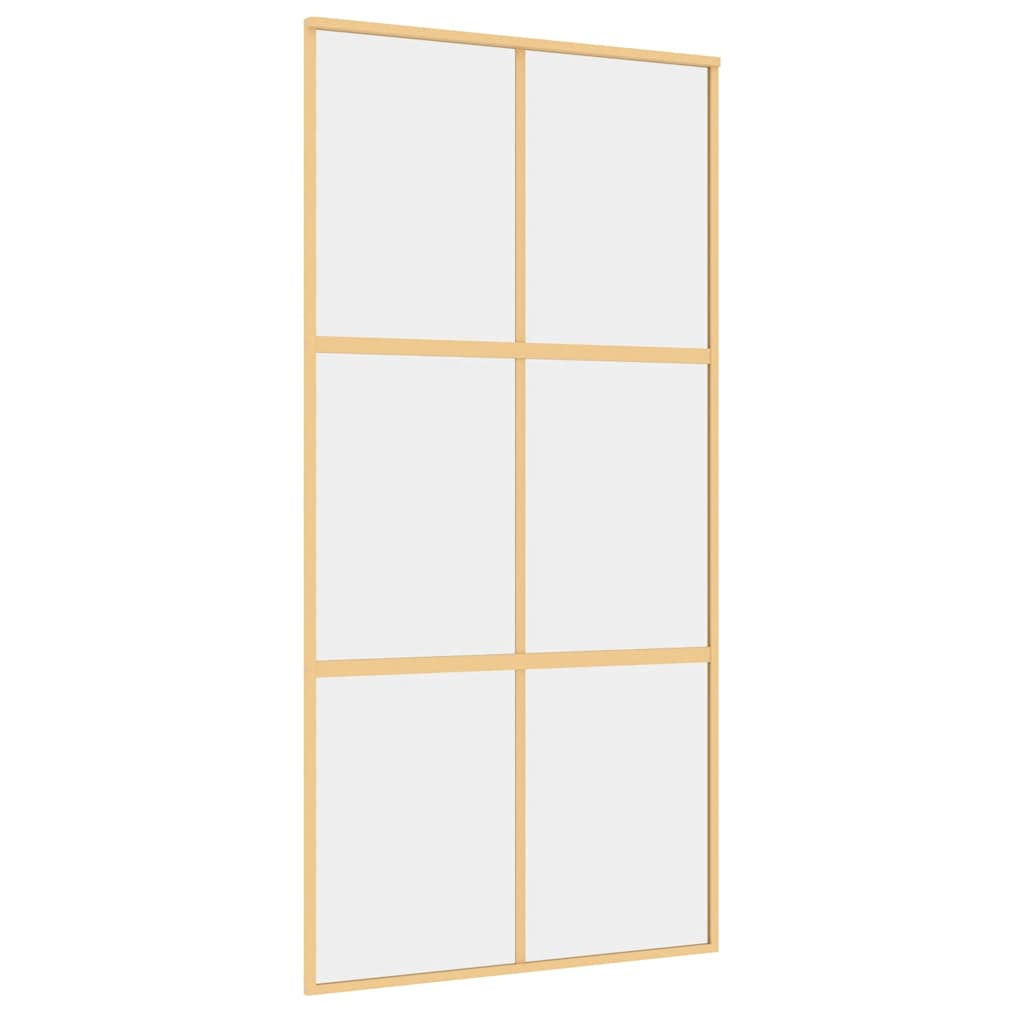 vidaXL Sliding Door Gold 102,5x205 cm Clear ESG Glass and Aluminium