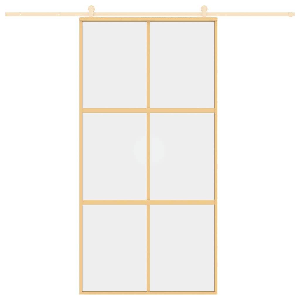 vidaXL Sliding Door Gold 102,5x205 cm Clear ESG Glass and Aluminium
