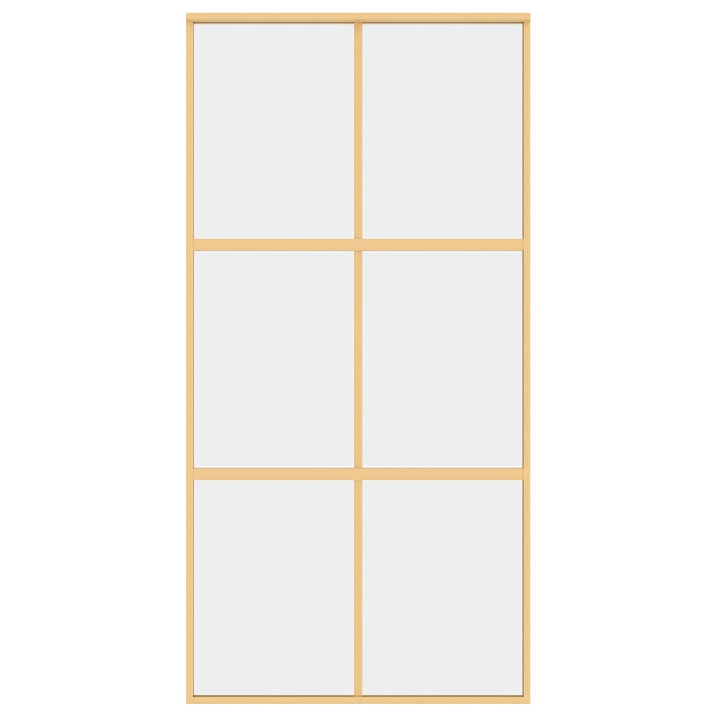 vidaXL Sliding Door Gold 102,5x205 cm Clear ESG Glass and Aluminium