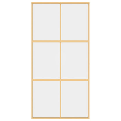 vidaXL Sliding Door Gold 102,5x205 cm Clear ESG Glass and Aluminium