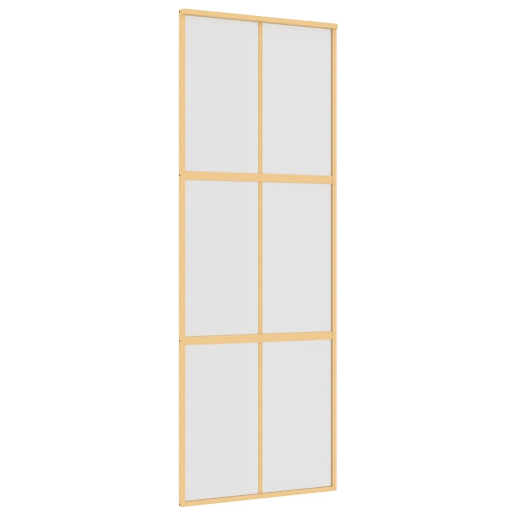 vidaXL Sliding Door Gold 76x205 cm Frosted ESG Glass and Aluminium