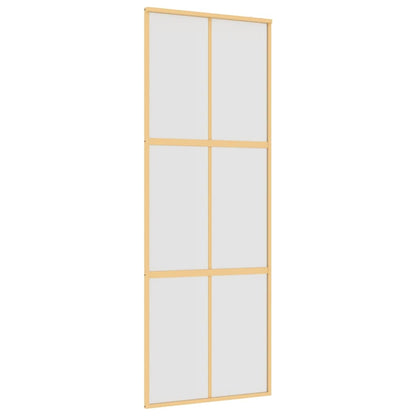 vidaXL Sliding Door Gold 76x205 cm Frosted ESG Glass and Aluminium