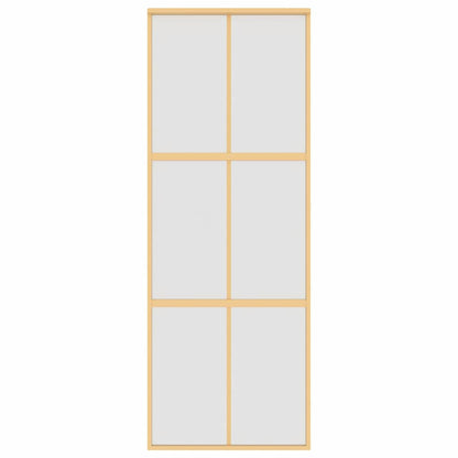 vidaXL Sliding Door Gold 76x205 cm Frosted ESG Glass and Aluminium