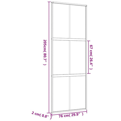 vidaXL Sliding Door Gold 76x205 cm Frosted ESG Glass and Aluminium