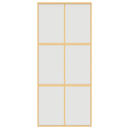 vidaXL Sliding Door Gold 90x205 cm Frosted ESG Glass and Aluminium