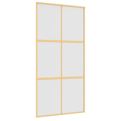 vidaXL Sliding Door Gold 102,5x205 cm Frosted ESG Glass and Aluminium