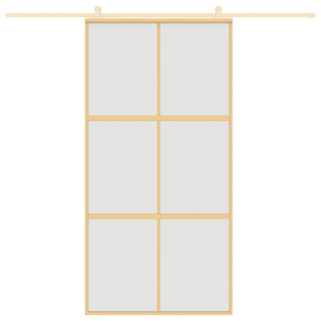 vidaXL Sliding Door Gold 102,5x205 cm Frosted ESG Glass and Aluminium