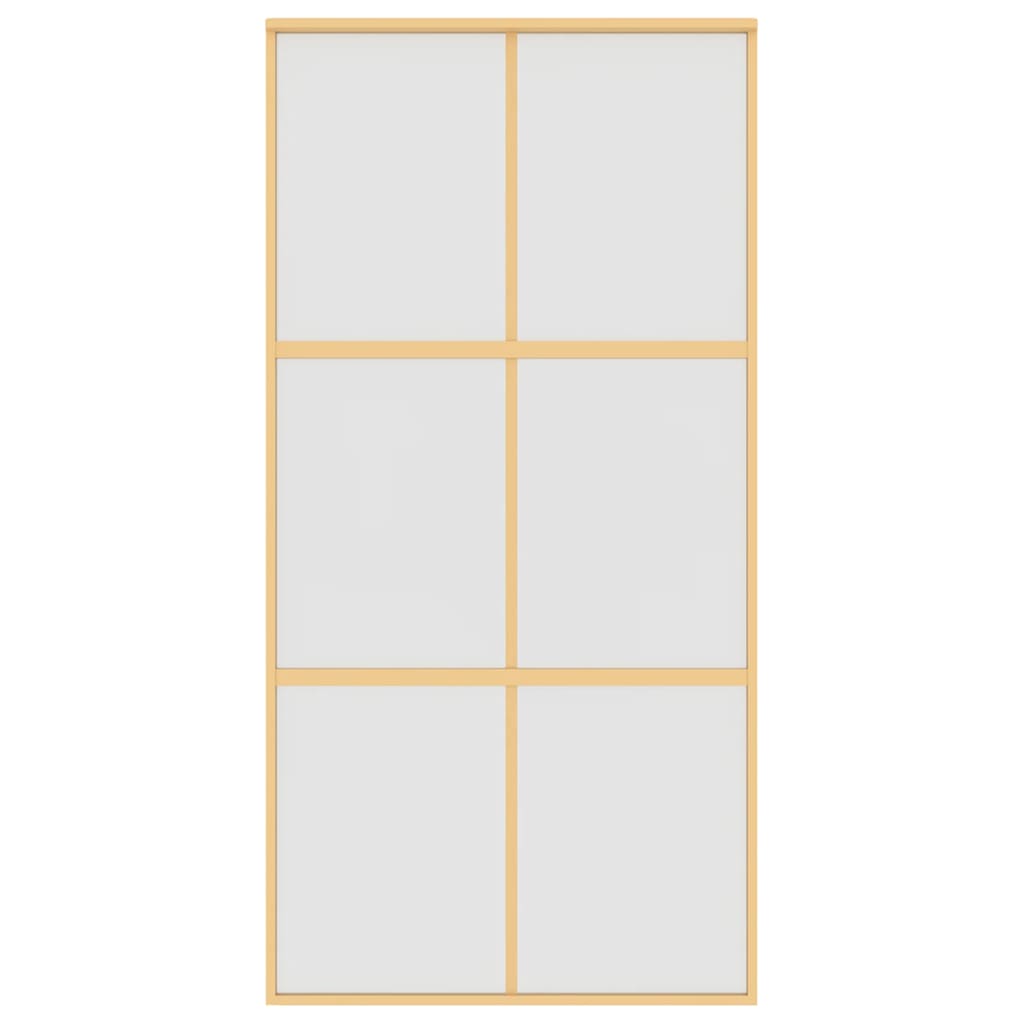 vidaXL Sliding Door Gold 102,5x205 cm Frosted ESG Glass and Aluminium