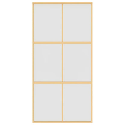 vidaXL Sliding Door Gold 102,5x205 cm Frosted ESG Glass and Aluminium