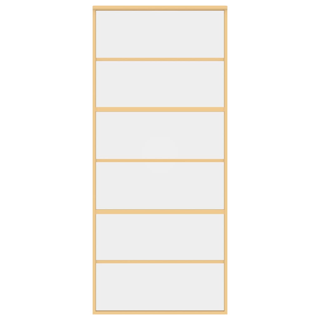 vidaXL Sliding Door Gold 90x205 cm Clear ESG Glass and Aluminium