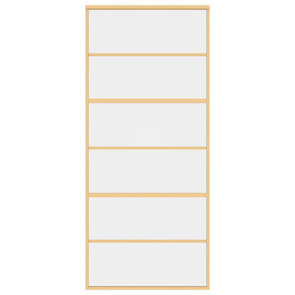 vidaXL Sliding Door Gold 90x205 cm Clear ESG Glass and Aluminium