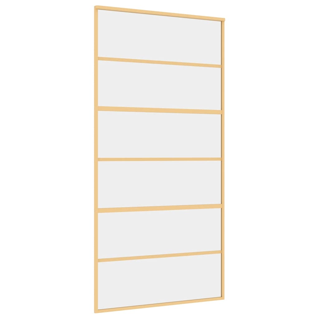 vidaXL Sliding Door Gold 102,5x205 cm Clear ESG Glass and Aluminium