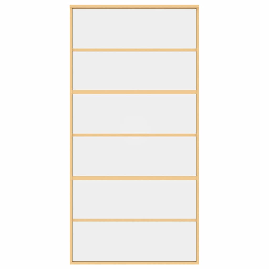 vidaXL Sliding Door Gold 102,5x205 cm Clear ESG Glass and Aluminium