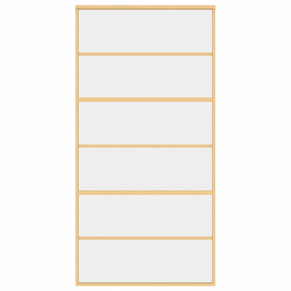 vidaXL Sliding Door Gold 102,5x205 cm Clear ESG Glass and Aluminium