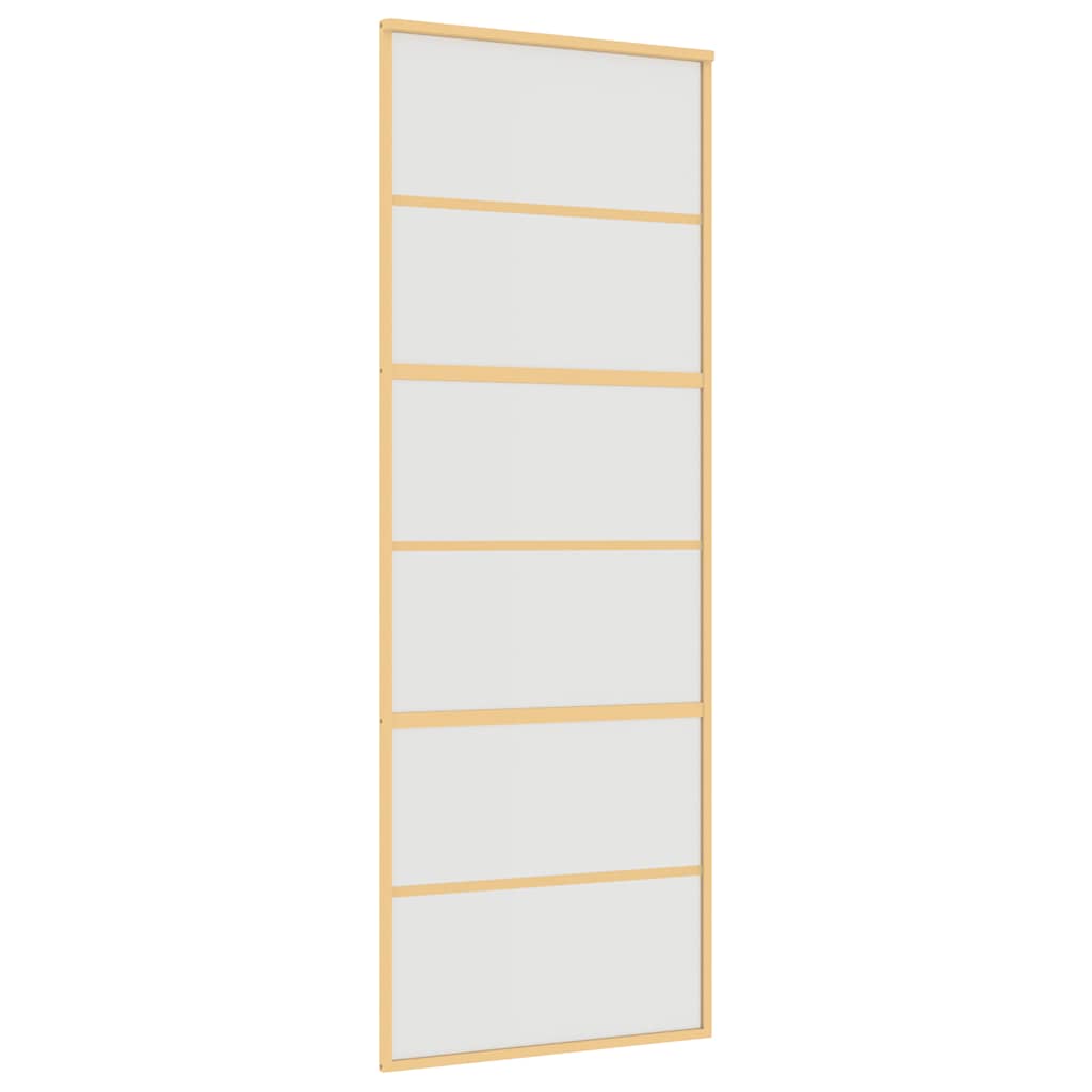vidaXL Sliding Door Gold 76x205 cm Frosted ESG Glass and Aluminium