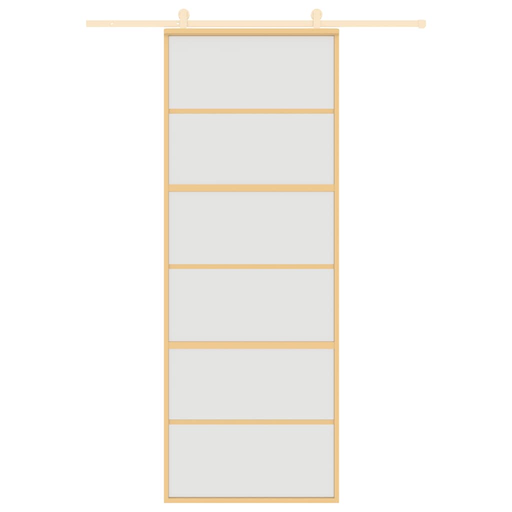 vidaXL Sliding Door Gold 76x205 cm Frosted ESG Glass and Aluminium