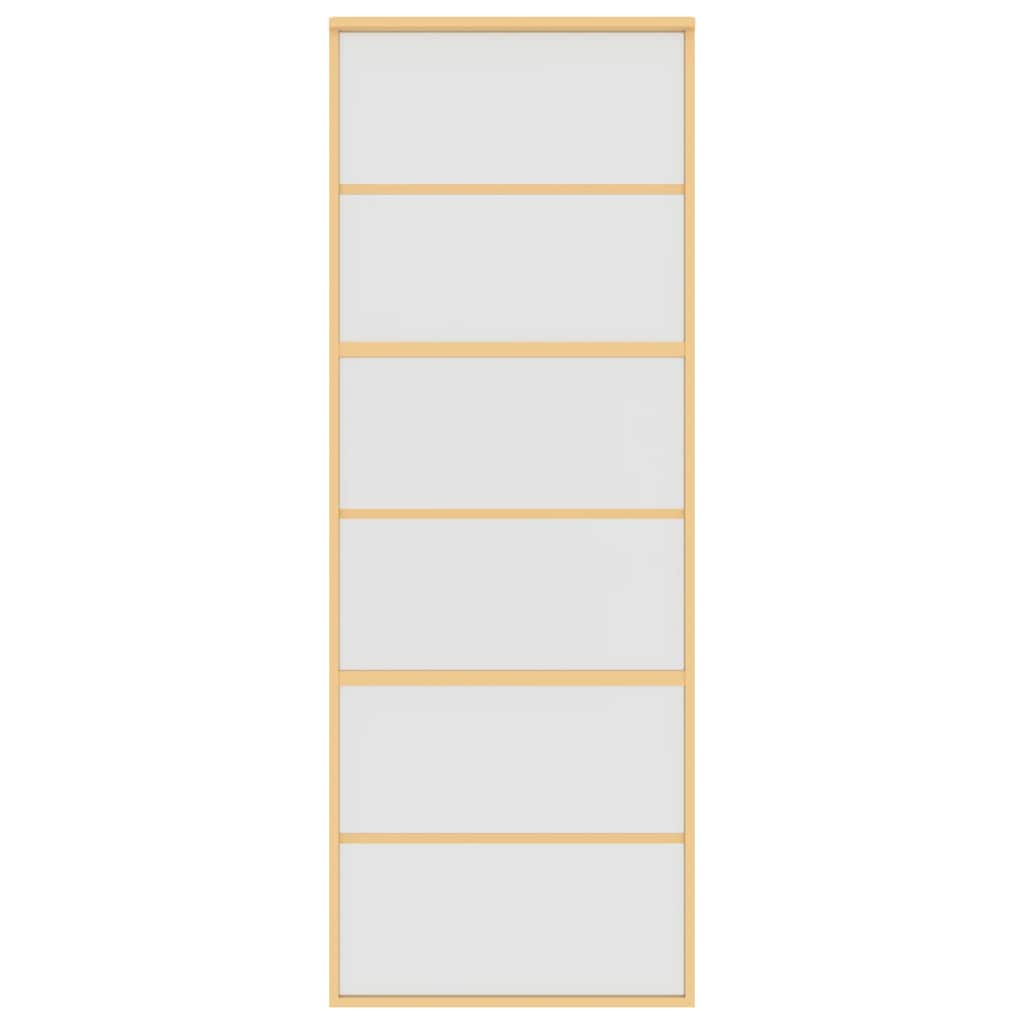 vidaXL Sliding Door Gold 76x205 cm Frosted ESG Glass and Aluminium