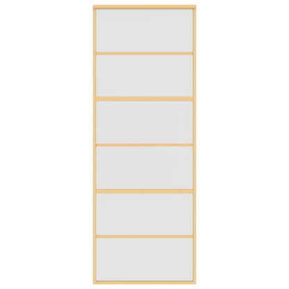 vidaXL Sliding Door Gold 76x205 cm Frosted ESG Glass and Aluminium