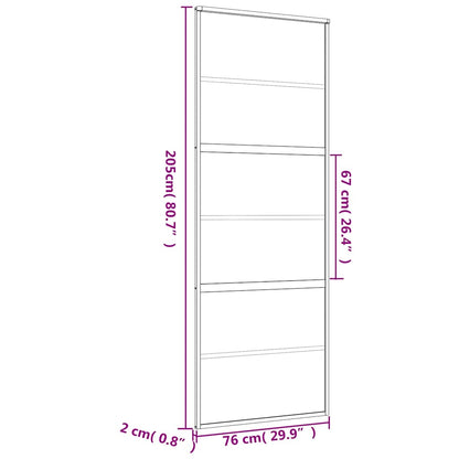 vidaXL Sliding Door Gold 76x205 cm Frosted ESG Glass and Aluminium