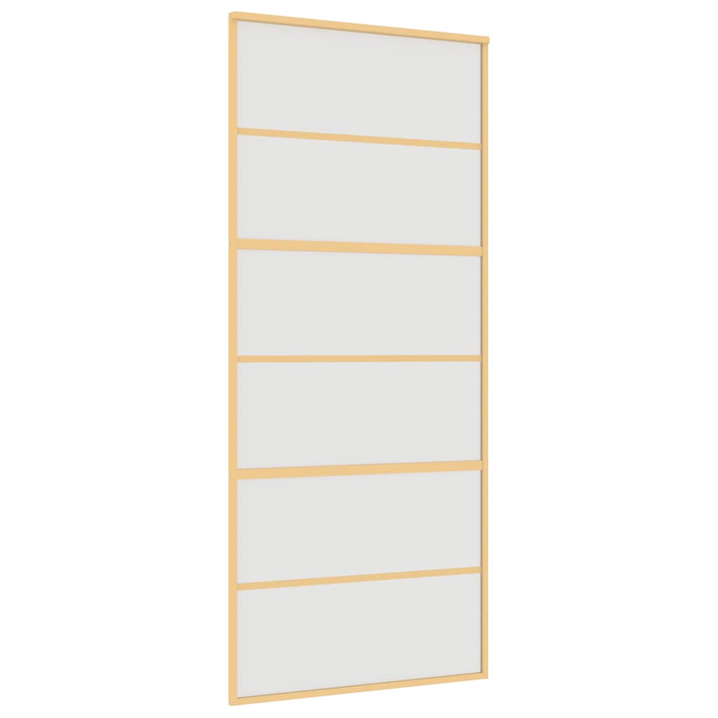 vidaXL Sliding Door Gold 90x205 cm Frosted ESG Glass and Aluminium