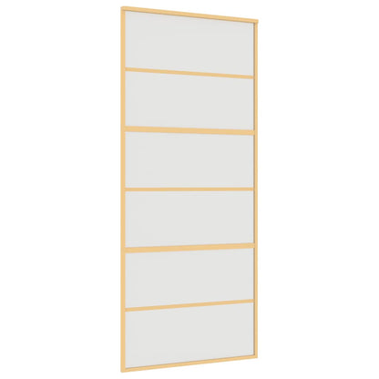 vidaXL Sliding Door Gold 90x205 cm Frosted ESG Glass and Aluminium