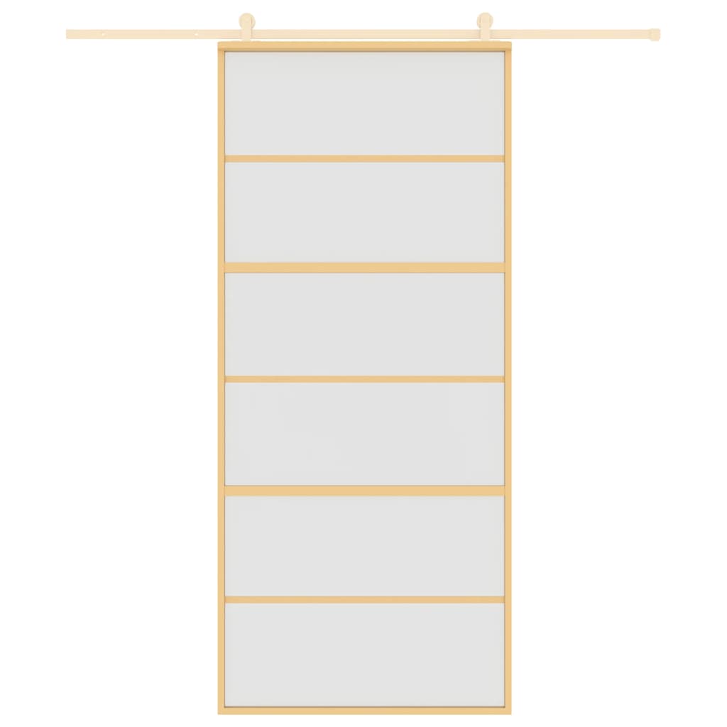 vidaXL Sliding Door Gold 90x205 cm Frosted ESG Glass and Aluminium